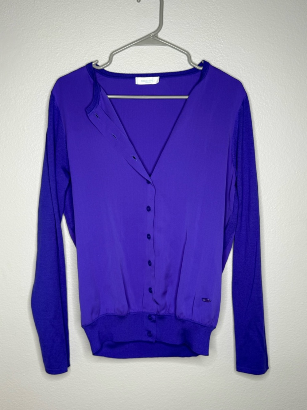 Emilio Pucci Purple Button-Front Women's Sweater